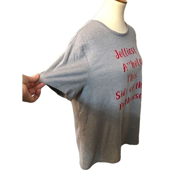 Goodfellow gray tee shirt sleeve graphic Christmas novelty - Picture 3 of 8
